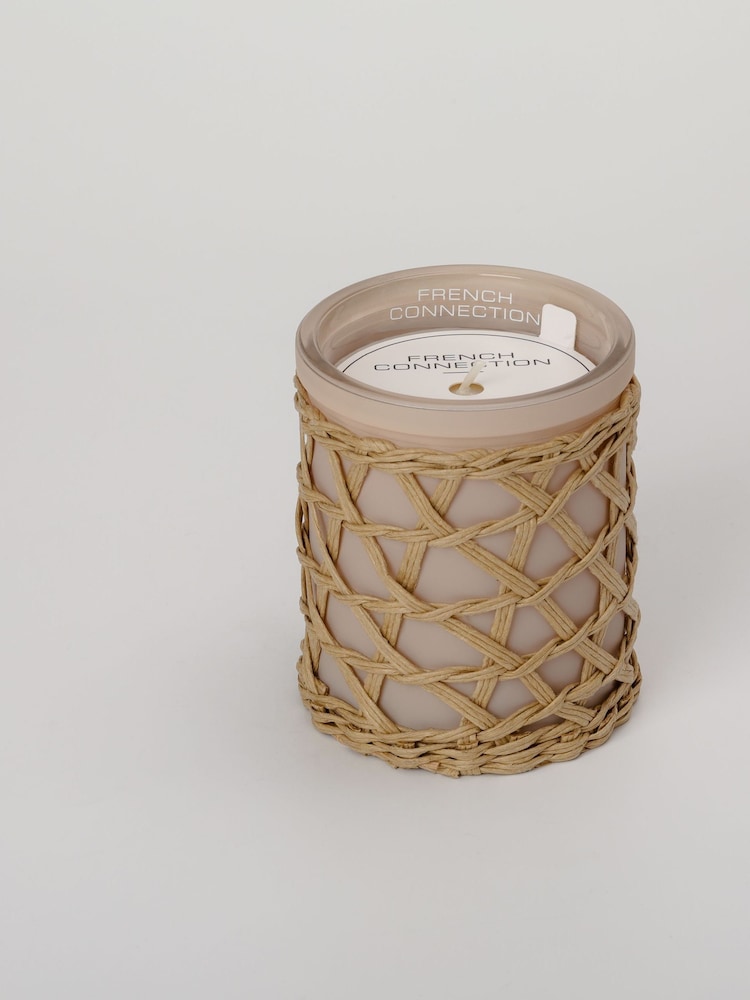 French Connection Stone Woven Detail Stone Bergamot Jasmine Candle 200G - Image 1 of 5
