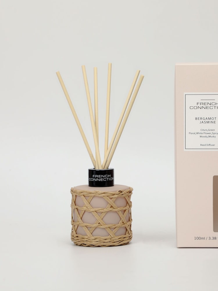 French Connection Stone Woven Detail Stone Bergamot Jasmine Reed Diffuser 100ML - Image 1 of 4