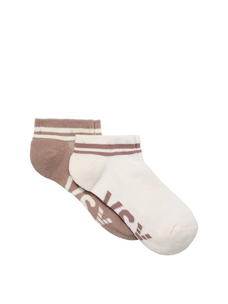 Victoria's Secret White and Candlelight Rose Nude 2 Pack Ankle Socks - Image 1 of 1 Victoria's Secret White and Candlelight Rose Nude 2 Pack Ankle Socks - Image 1 of 1