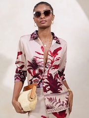 Розовый - Футболка Lipsy Satin Printed - Image 2 of 4