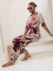 Lipsy Satin Printed Wide Leg Trousers - Изображение 3 из 4