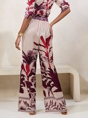 Lipsy Satin Printed Wide Leg Trousers - Изображение 4 из 4