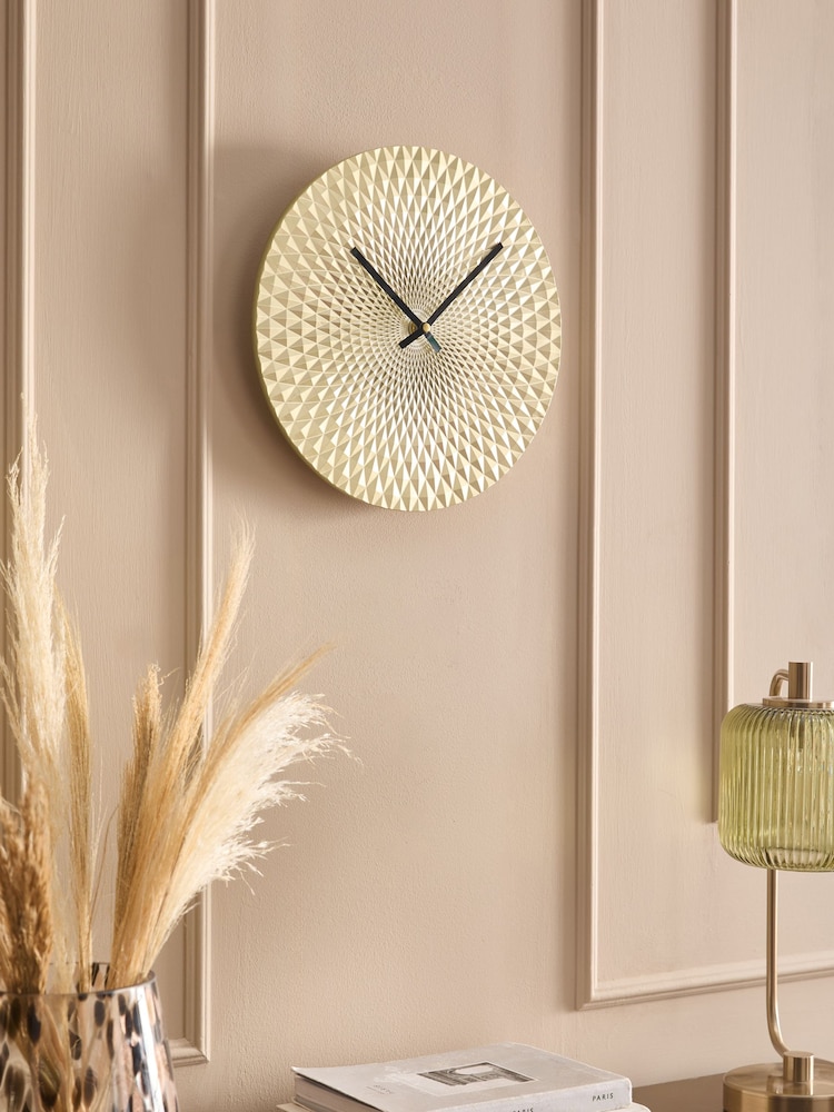 Gold Geo Wall Clock - Image 1 of 5