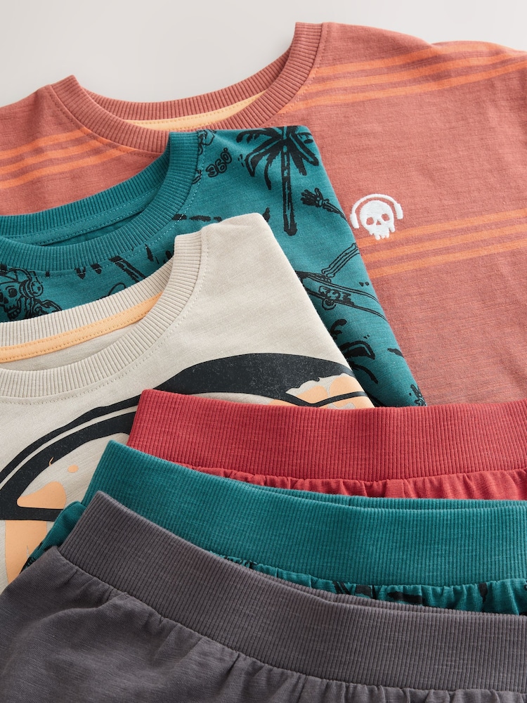 Multi Skulls 100% Cotton Short Pyjamas 3 Pack (3-16yrs) - Image 11 of 11