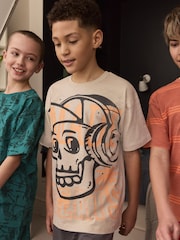 Multi Skulls 100% Cotton Short Pyjamas 3 Pack (3-16yrs) - Image 3 of 11