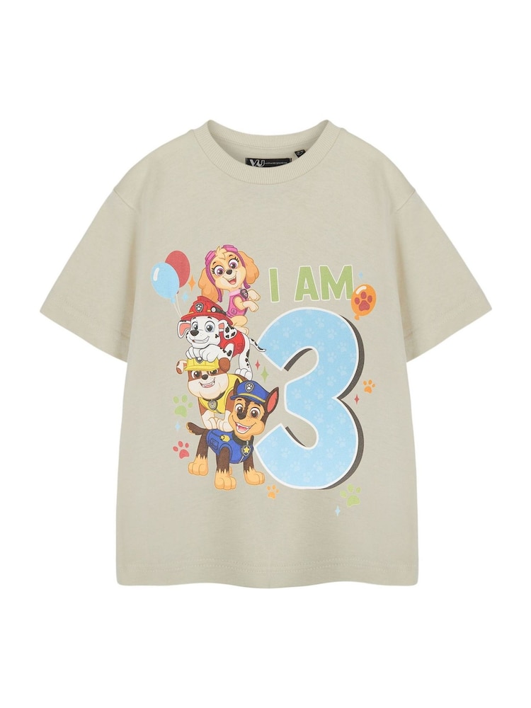 Vanilla Underground Cream Boys Birthday Age Paw Patrol 100% Cotton T-Shirt - Image 2 of 6