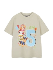 Vanilla Underground Cream Boys Birthday Age Paw Patrol 100% Cotton T-Shirt - Image 4 of 6
