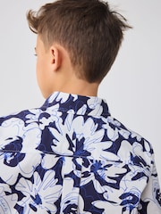 Baker by Ted Baker Blue Floral Print Shirt and Shorts Set - Image 5 of 12
