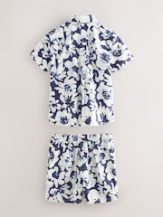 Baker by Ted Baker Blue Floral Print Shirt and Shorts Set - Image 8 of 12