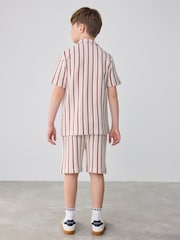 Baker by Ted Baker Textured Stripe Shirt T-Shirt and Shorts Set - Image 10 of 22