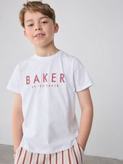 Baker by Ted Baker Textured Stripe Shirt T-Shirt and Shorts Set - Image 12 of 22