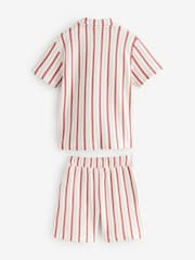 Baker by Ted Baker Textured Stripe Shirt T-Shirt and Shorts Set - Image 14 of 22