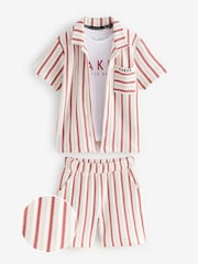 Baker by Ted Baker Textured Stripe Shirt T-Shirt and Shorts Set - Image 15 of 22
