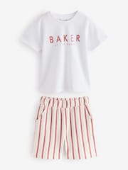 Baker by Ted Baker Textured Stripe Shirt T-Shirt and Shorts Set - Image 16 of 22