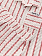 Baker by Ted Baker Textured Stripe Shirt T-Shirt and Shorts Set - Image 17 of 22