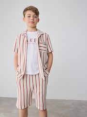 Baker by Ted Baker Textured Stripe Shirt T-Shirt and Shorts Set - Image 2 of 22