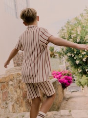 Baker by Ted Baker Textured Stripe Shirt T-Shirt and Shorts Set - Image 5 of 22