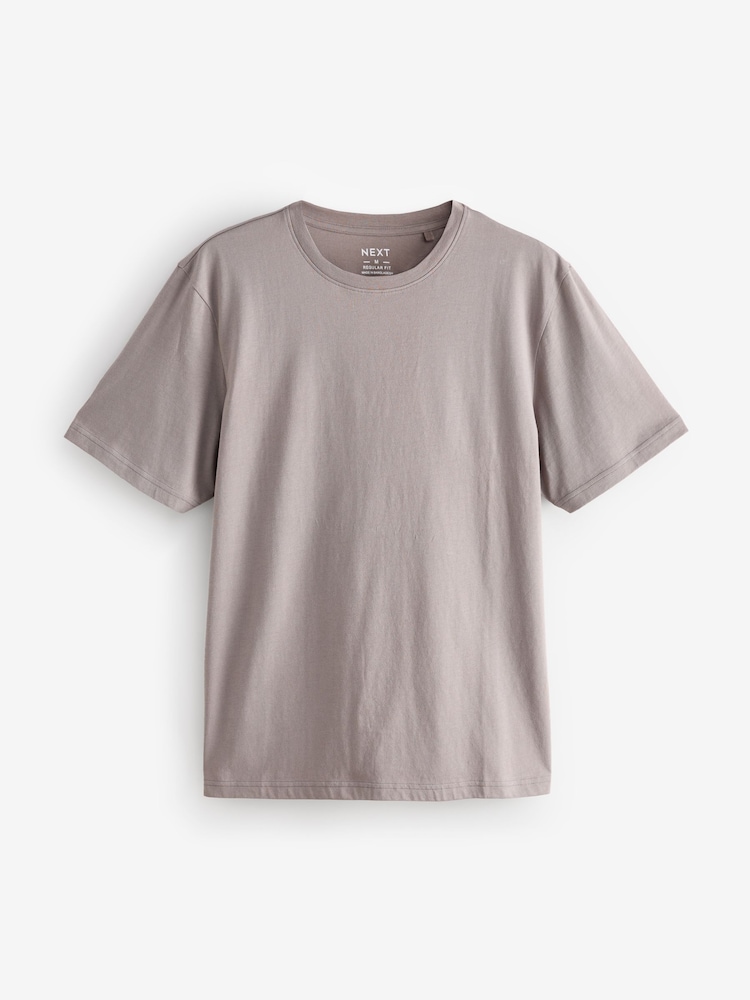 Ecru/Blue/Green/Neutral Mushroom/Grey/Stone Regular Fit Essential Cotton T-Shirts 6 Pack - Image 12 of 18