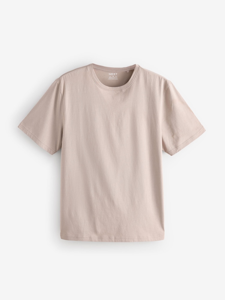 Ecru/Blue/Green/Neutral Mushroom/Grey/Stone Regular Fit Essential Cotton T-Shirts 6 Pack - Image 13 of 18