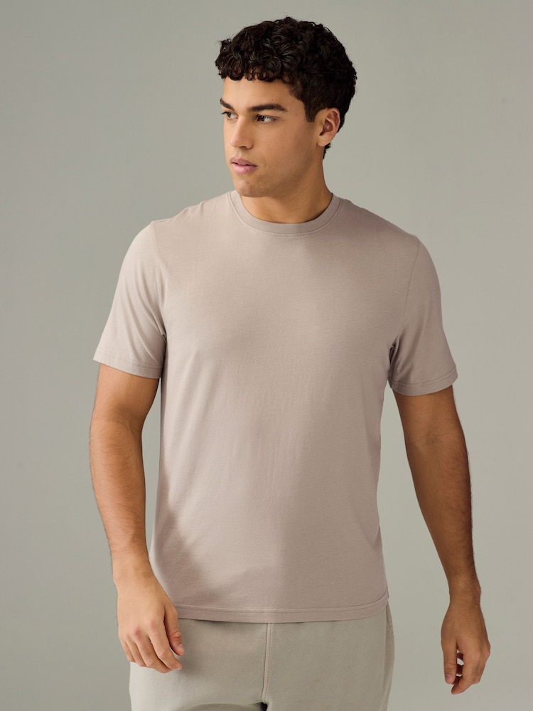 Ecru/Blue/Green/Neutral Mushroom/Grey/Stone Regular Fit Essential Cotton T-Shirts 6 Pack - Image 3 of 18
