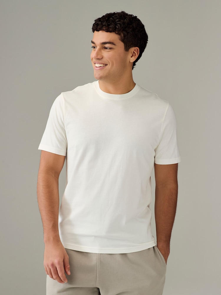 Ecru/Blue/Green/Neutral Mushroom/Grey/Stone Regular Fit Essential Cotton T-Shirts 6 Pack - Image 6 of 18
