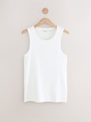 Black/White/Neutral/Navy 4 Pack Slim Ribbed Vest - Image 4 of 7