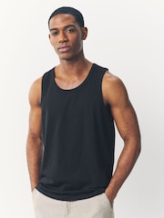 White/Black/Sage Green/Stone 100% Cotton Vests 4 Pack - Image 12 of 14