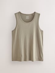 White/Black/Sage Green/Stone 100% Cotton Vests 4 Pack - Image 2 of 14