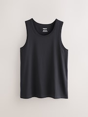 White/Black/Sage Green/Stone 100% Cotton Vests 4 Pack - Image 5 of 14