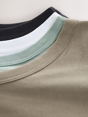 White/Black/Sage Green/Stone 100% Cotton Vests 4 Pack - Image 7 of 14
