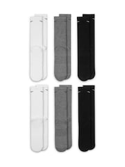 Nike Grey/White Everyday Plus Cushioned Training Crew Socks 6 Pack - Image 3 of 4
