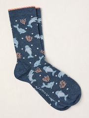 FatFace Blue Dolphin Socks - Image 1 of 2