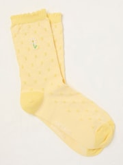 FatFace Yellow Embroidered Socks - Image 1 of 2