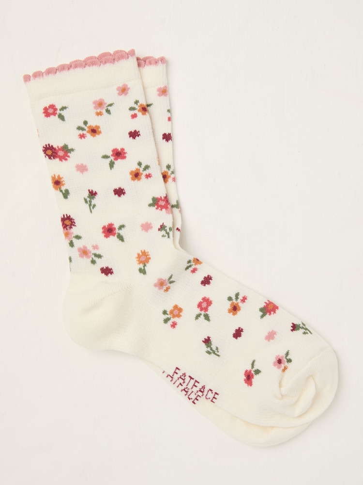 FatFace White Floral Socks - Image 1 of 2 FatFace White Floral Socks - Image 1 of 2