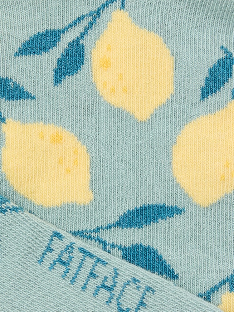 FatFace Green Lemon Trainer Socks - Image 2 of 2