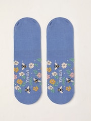 FatFace Blue Floral Bee Footsie Socks - Image 2 of 2