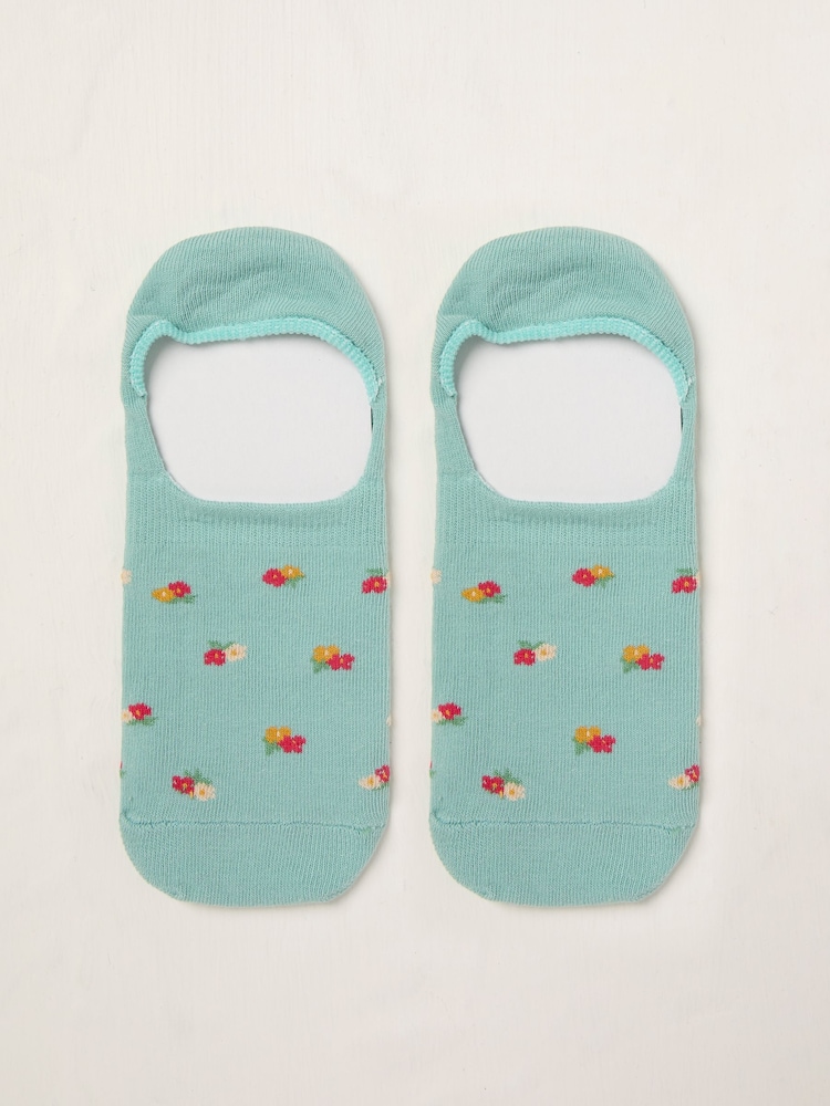 FatFace Green Floral Footsie Socks - Image 1 of 2