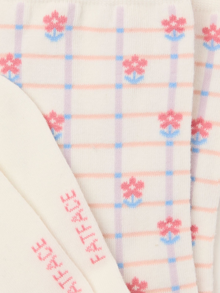 FatFace White Gingham Floral Socks - Image 2 of 2