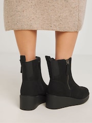 Simply Be Wide Fit Zip Detail Wedge Ankle Boots - Image 3 of 4