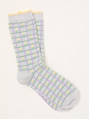 FatFace Grey Check Tulip Socks - Image 1 of 2