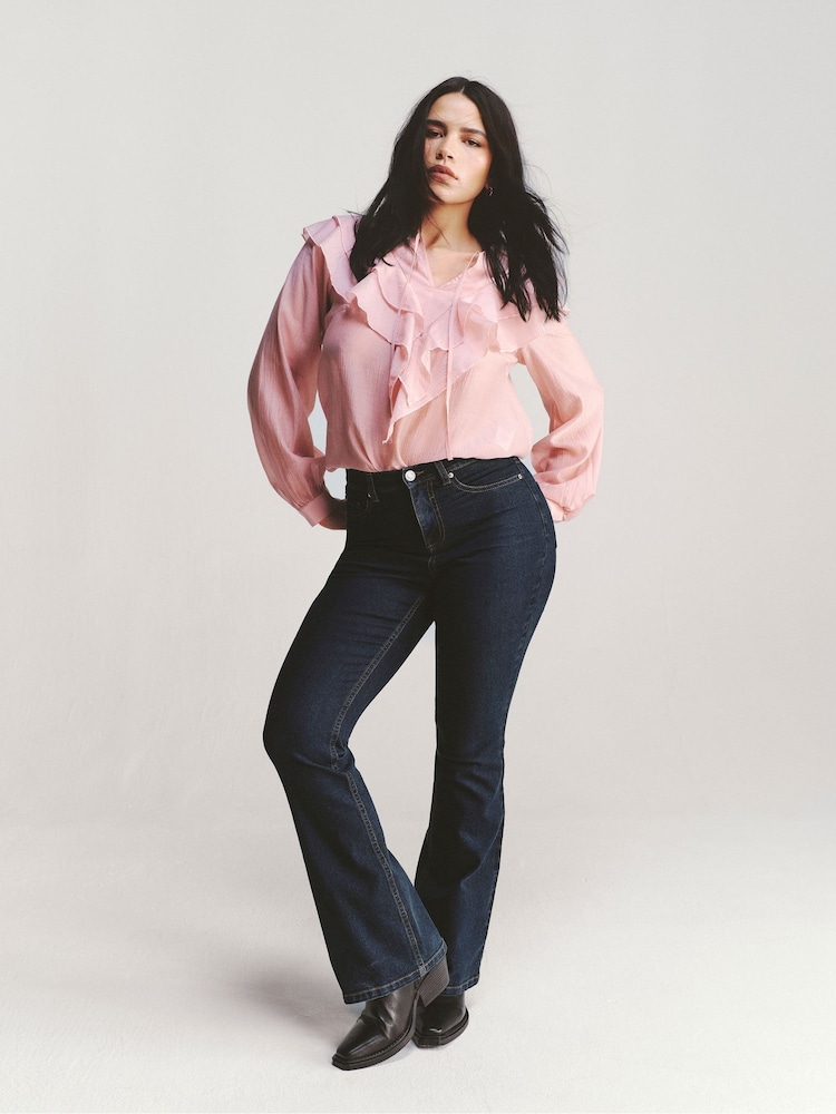 Simply Be Blue 24/7 Flare Jeans - Image 1 of 5