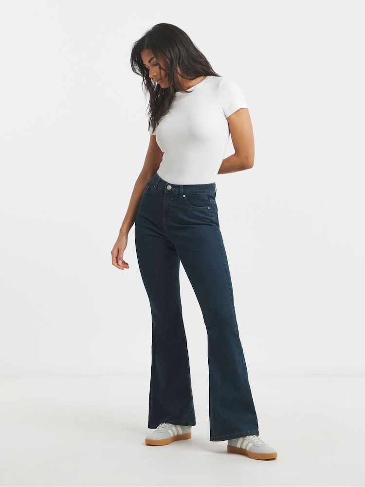 Simply Be Blue 24/7 Flare Jeans - Image 5 of 5