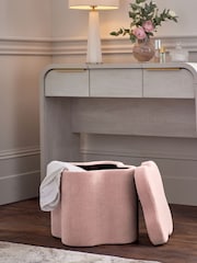 Opulent Chenille Light Pink Wave Storage Stool - Image 2 of 6
