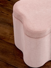 Opulent Chenille Light Pink Wave Storage Stool - Image 3 of 6