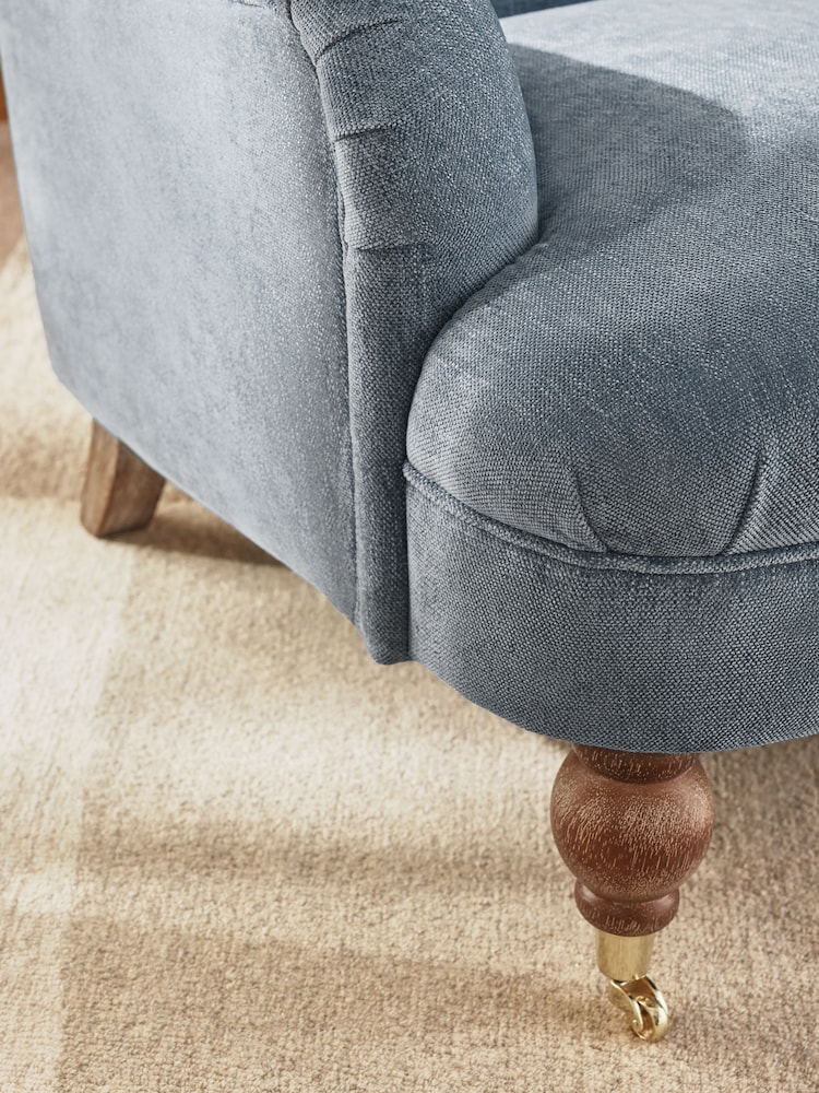 Cotswold Chenille Mid Blue Lilly Accent Chair - Image 2 of 8