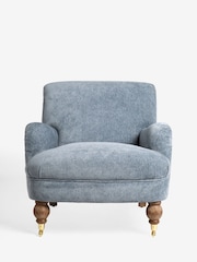 Cotswold Chenille Mid Blue Lilly Accent Chair - Image 5 of 8