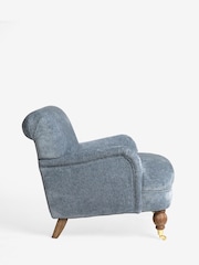 Cotswold Chenille Mid Blue Lilly Accent Chair - Image 6 of 8