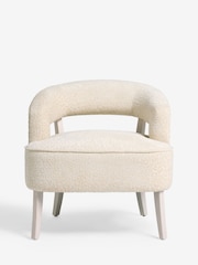 Linen Look Leopard Light Natural Remi Wood Accent Chair - Image 2 of 11