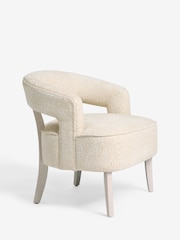 Linen Look Leopard Light Natural Remi Wood Accent Chair - Image 3 of 11