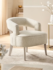 Linen Look Leopard Light Natural Remi Wood Accent Chair - Image 8 of 11